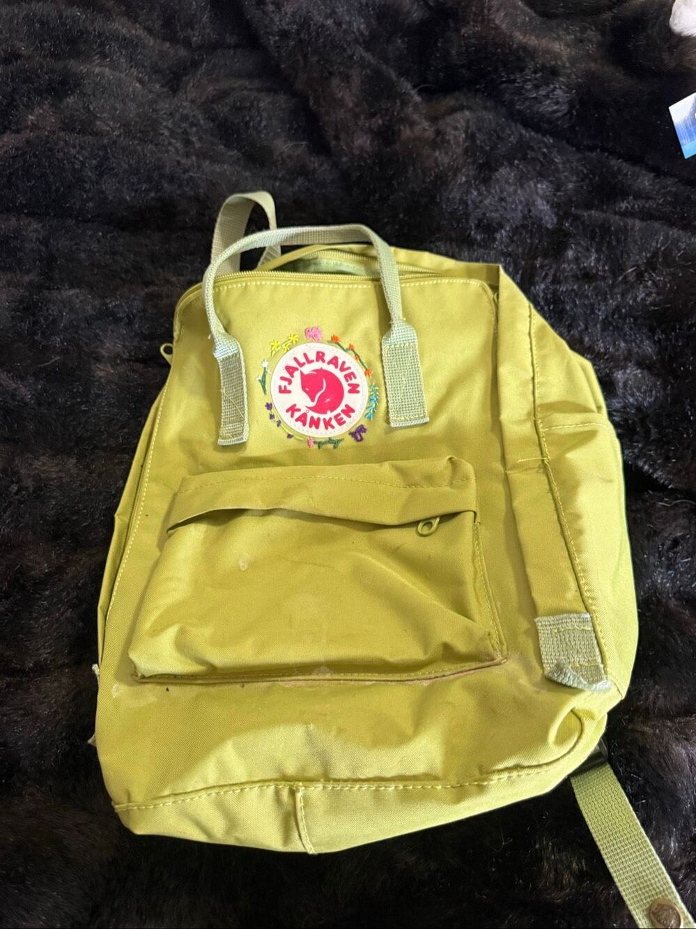 Fjallraven Unisex Kanken Laptop Backpack, Yellow green bag